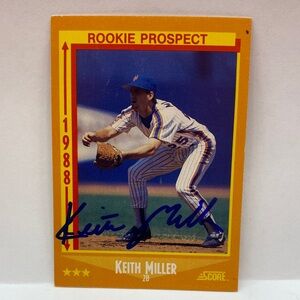1988 Score Rookie Prospect Keith Miller Mets #639 In Person Autograph (079)
